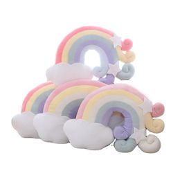 Factory Direct 20inch Rainbow Cloud Shaped Pillow Ins Style Cushion Colourful Pillow For Home Decoration