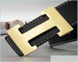 Belts 2022 Brand Luxury Men Genuine Leather Lettern H Buckle For Business Fashion Strap Women Jeans X220216 Drop Delivery Acces Ac9275124