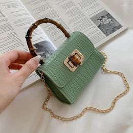 Bag Bamboo Handle Stone Pattern Mini Tote 2024 Summer PVC Jelly Women's Designer Handbag Chain Shoulder Messenger