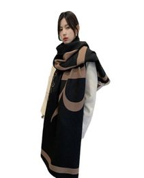 Autumn and Winter New Artificial Cashmere Scarf Womens Thickened Brushed Shawl 320G Cashmere Scarf Versatile Student Scarf216h7909886