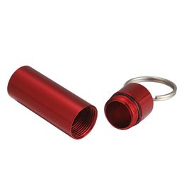 1pc Waterproof Aluminum Pill Box Keychain Carabiner Medicine Case Container Bottle Holder Outdoor Pill Case PillBox High Quality