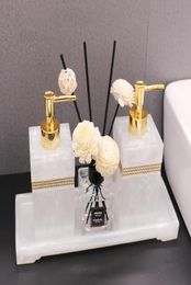 Bath Accessory Set Bathroom Accessories 500ml Soap Dispenser Toothbrush Holder Kit Home Decoration Dish Tissue Boxes Toothpick9174188