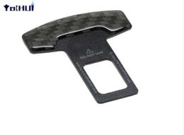 2pcs Universal Vehicle Mounted Carbon Fibre Car Safety Seat Belt Buckle Clip CarStyling7007053