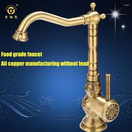 Bathroom Sink Faucets 1PC High Quality Retro Vintage Antique Brass Basin Faucet Mixer Tap Cold / Water LD10120