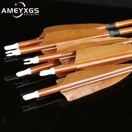 Arrow 6/12pcs 31.6" Archery Spine 500 Carbon Arrow 4" Turkey Fletching with Oring Rubber Washer Arrows for Bow Hunting Shooting Sport