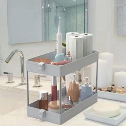 Hooks Under Sink Organiser 2 Tier Shelf Rack Multi-Purpose Storage For Bathroom And Kitchen