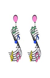 Creative Acrylic Musical Note Stud Earring For Women Colourful Party Jewellery Summer Holiday Girlfriend Earrings Whole6282219