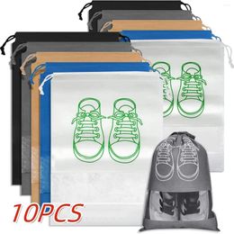 Storage Bags 5/10Pcs Travel Shoe Bag Large Medium Portable Drawstring Shoes Non-Woven Dust Proof Pouch Space Saving Organiser