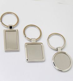 Whole50Pcs Blank Metal Key Chain Promotion Key Tags Customise Logo Laser Key rings 7648035