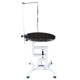 24" Rotating Hydraulic Pet Grooming Table Heavy Duty Z-Lift Dog Grooming Table with Arm Noose Grooming Trimming for Pet Bathing