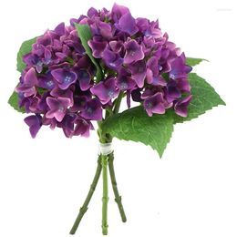 Decorative Flowers One Combo Of 3pcs Silk Hydrangeas 32cmH High Quality Artificial Flower Bouquet For Home Decoration