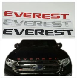 For Everest Car Front Head Emblem Logo Sticker Bage Letters Nameplate Decals9659615