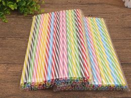 230mm Reusable plastic Straws Fit Coloured Hard Plastic Striped Straws for 20 ounce 30 ounce mug Mason Jar 200pcs6476404