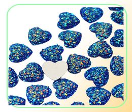 200pcs 12mm Glitter AB Colour Heart Resin Rhinestone Cabochon Flat Back Crystal Stone applique Non fix For DIY Decoration ZZ503730009