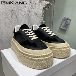 Casual Shoes Sneakers Women Lace Up Round Toe Thick Sole Female Patchwork Height Increasing Platform Woman 2024 Ca