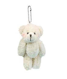 10pcsLot Kawaii 11cm Joint Teddy Bears Plush With Chain Small Pendant Key Chains Stuffed Animals Valentine Gifts Y01062008594