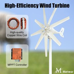 2000W High Efficiency Wind Turbine Generator 12V 24V 48V Horizontal Axis Windmill Free Energy Power Generator Home Appliance