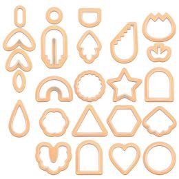 24Pcs Polymer Clay Cutters Kit Earrings Ceramic Craft Cutting Mould Baking Mould Jewellery Making Tools Cake Cookie Cutters