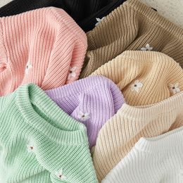 Suefunskry Newborn Baby Girl Boy Knitted Long Sleeve Autumn Winter Sweater Flower Loose Pullover Casual Tops Kids Clothes 0-5Y