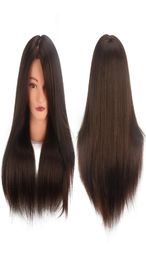 18 inch brown 100 Real Human Hair Training hair Hairdresser Mannequin heads Doll head Long Hair Hairstyle Practise head Beauty7550684