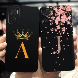 For Motorola Moto E22 Case Moto E22i Cover Cute Crown Letters Shockproof Silicone Soft TPU Phone Case For MotoE22i MotoE22 Coque