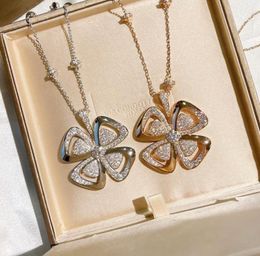 S925 Sterling Silver Fiorever series Necklace earrings set Microstudded Pendant European and American Style Rotating Windmill Cla3237776