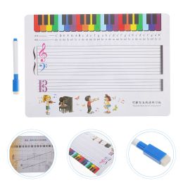Music Posters Staff Whiteboard Musical Note Teaching Siding Piano Practise Tool Pet Erasable Film Writable Student