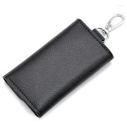 Storage Bags Keychain Men Women Key Holder Organizer Pouch Car Bag Wallet Housekeeper Case Mini Card Black