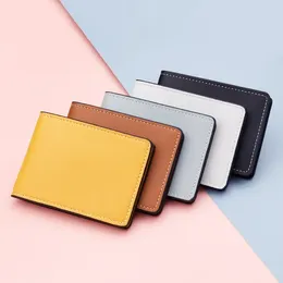 Card Holders PU Leather Holder Cover Solid Colour Documents Business Wallet Ultra Thin Bank Case High Quality