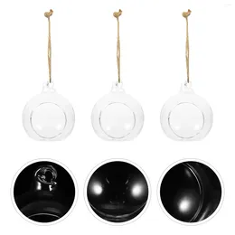 Vases 6 Pcs Hanging Succulent Planter Glass Ball Basin Transparent Vase Holder Ornaments