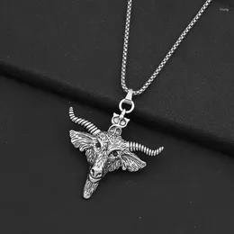 Pendant Necklaces Retro Hip Hop Night Street Trendy Handsome Five Pointed Star Sheep Head Male Necklace Student Jewellery