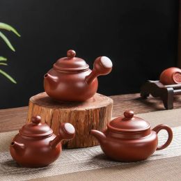 Traditional Kung Fu Tea Teapot, Full Hand Pot, Kung Fu, Handmade, Kung Fu, Handle Pot, Luo Chengming, Yixing, Purple Sand, 150ml