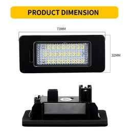 2PCS LED Number License Plate Light Lamp For SKODA Rapid Yeti Octavia 3 Superb B6 Fabia For Audi A1 A3 A4 A5 A6 A7