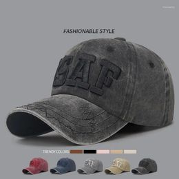 Ball Caps Spring And Autumn Four Seasons Washed Old Letter Embroidery Outdoor Cap Tide Men Fashion Street Sunshade Baseball Hats Women