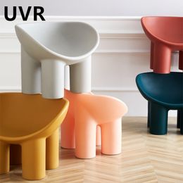 UVR Plastic living room stool household living room leisure simple small sofa stool soft and comfortable backrest low stool