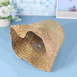 Storage Bottles 1 Pc Pastoral Style Basket Flower Pot Woven Bonsai Handmade Decorative For Balcony Living Room