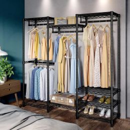 VIPEK V5 Portable Closet Wardrobe Heavy Duty Clothes Rack, Freestanding Closet Metal Clothing Rack with 4 Hang Rods & 8 Shelves