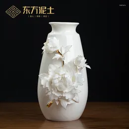 Vases Ceramic Handmade Porcelain Flower Vase Decoration Home Living Room Wine Cabinet TV Antique Shelf Decorations