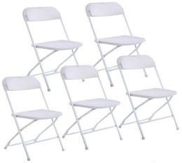 New Plastic Folding Chairs Wedding Party Event Chair Commercial White GYQ5931429