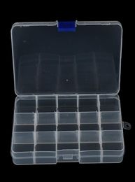 1Pcs Convenient Fishing Lure Tool Case Tackle Boxs Plastic Clear Fishing Track Box With 15 Compartments Whole7017046