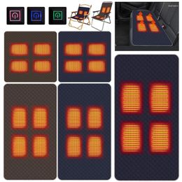 Carpets 4 Heated Areas Camping Chair Seats Cushion 3 Gear Heating Pads USB Charging Winter Seat Warmer Cover For Car Sofa