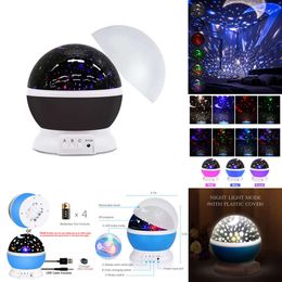 New Dream Starry Sky Colorful 360 Degree Rotation Multicolor 3D Lamp Projector Star Night Light For Children