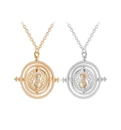 24 PcsLot Selling 35 cm Diameter Time Turner Necklace Movie Jewellery Rotating Hourglass Pendant Bulk Whole 2109292290319