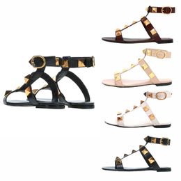 Slingback Designer Flats Open Toe Career Sandale Adjustable Strap Sandles For Women Designer White Black Brown Apricot Women Sandals Shoes