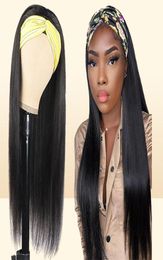 Allove 30inch Straight Full Machine Made Wig None Lace Wigs Curly Loose Deep Water Body Human Hair Wigs with Headbands for Black W9738022