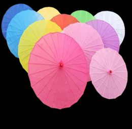 Chinese Coloured Umbrella White Pink Parasols China Traditional Dance Colour Parasol Japanese Silk Wedding Props7592298