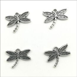 100pcs Lot Dragonfly Alloy Charms Pendants Retro Jewellery Making DIY Keychain Ancient Silver Pendant For Bracelet Earrings 14x18m7386470