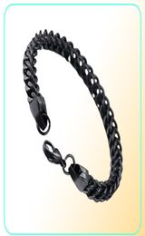 Curb Cuban Double Chains Link Men Bracelet Stainless Steel In Gold Silver Black Colour 87quot Male Pulseira Jewellery BR6254547612