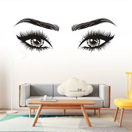 Creativity Hand Drawn Beauty Eyes Wall Stickers Pretty Eyelashes Wallpaper Mural Art Decals for Girl living room Sexy Sticker