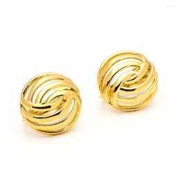 Stud Earrings Hollow Ball Shape Ear Cuff Gold Leaf Clip Earring For Women Jewelry.